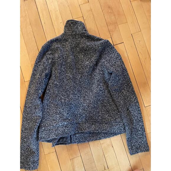 Banana Republic Blue Fleece coat jacket small diagonal zipper - Picture 3 of 3